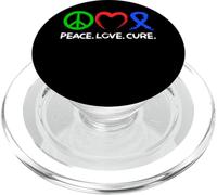 Sclérose latérale amyotrophique Ruban Bleu Peace Love Cure PopSockets PopGrip pour MagSafe