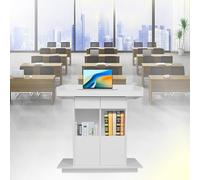 SCLGQUEI Pupitre en Bois Blanc avec Espace de Rangement - Pupitre Facile à Nettoyer et à Monter pour Les églises et Les salles de Classe, destiné aux Enseignants et aux orateurs