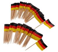 Sclmgo 100 Pièces Drapeau à Cocktail Décoration de Buffet Gâteau Drapeau Papier et Bois Convient pour Mariage Anniversaire Dîner Festif 2.5x3.5cm