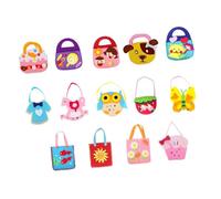 Sclmgo Kit de Couture pour Enfants, 14 Pièces, Sacs à Main, Apprentissage de La Couture, Bricolage, Motricité, 5 Ans et Plus