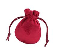 Sclmgo Pochette à Cordon Bijou Sac de Rangement Organisateur Pochette en Velours Sac Cadeau Sac pour Bijoux avec Intérieur Doux en Velours Lavable Adapté Po, Vin Rouge 6.5x8.5cm