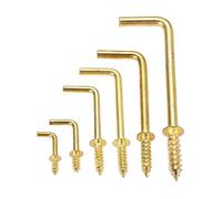 SCMYZLYD Crochets à Angle droit, L-Shaped Right Angle Alloy Self-Tapping Anchor Bolt Gold 17mm-70mm Pack Of 20(54x19x4mm)