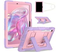 Scnioy Étui pour Samsung Galaxy Tab S10 Lite/S10 FE/S9 FE 5G 10,9"/S9 11" avec porte-stylo, béquille multi-angles et sangle de transport antichoc pour tablette Galaxy Tab S10 FE - Rose violette