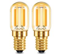 SCNNC Ampoule a Filament LED E14 T22 1W Vintage 2200K Blanc Chaud, Mini Tubulaire Ampoule LED E14 Équivalent 10W, Non Dimmable, Ambre Ampoule Tube E14 pour Veilleuse Réfrigérateur, Lot de 2