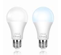SCNNC Ampoule Capteur Crépusculaire E27 LED 12W 220V A60, 1200LM Blanc Froid 6000K, Remplace 100-120W, Auto On/Off Ampoule Détecteur Crépusculaire E27 pour Corridor Jardin Patio Véranda, Lot de 2