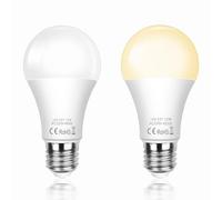SCNNC Ampoule Capteur Crépusculaire E27 LED 12W 220V A60, 1200LM Blanc Neutre 4000K, Remplace 100-120W, Auto On/Off Ampoule Détecteur Crépusculaire E27 pour Corridor Jardin Patio Escalier, Lot de 2