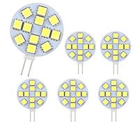 SCNNC Ampoule G4 LED 2W, AC/DC12-24V, 200LM Blanc Chaud 3000K, 12x 5050SMD, Équivalent Ampoule Halogène 20w, Non-Dimmable, G4 Ampoule Ronde LED pour Lumière d'armoire, Éclairage Encastré, Lot de 6