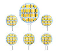 SCNNC Ampoule G4 LED 3W, AC/DC12-24V, 300LM Blanc Chaud 3000K, 24x5730 SMD, Équivalent Ampoule Halogène 30w, Non-Dimmable, G4 Ampoule Ronde LED pour Lumière d'armoire, Éclairage Encastré, Lot de 6