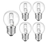 SCNNC Ampoule Halogène E27 G45 28W Dimmable, 230V Ampoule Globe E27 Clair Blanc Chaud 2700K, Ampoule Halogene G45 E27 Transparent pour Lustre, Plafonnier, Lampadaire, Lot de 5