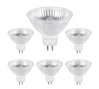 SCNNC Ampoule Halogene GU5.3 20W 12V, 205LM Blanc Chaud 2700K Dimmable, Ampoule Spot Halogène MR16 Avec Couvercle En Verre Avant pour Éclairage Sur Rail, Éclairage Paysager, pack de 6