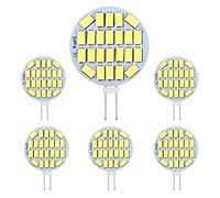 SCNNC Ampoule LED G4 12V 3W, Non Dimmable, 24x5730 SMD 300LM Blanc Froid 6000K, Équivalent Halogène 30W, 30mm Ampoule LED G4 Ronde pour Hotte, Lumière d'armoire, Éclairage Encastré, Lot de 6