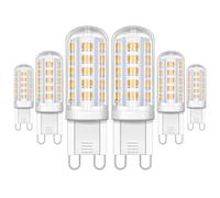 SCNNC Ampoule LED G9 Blanc Chaud 2700K 5W 220V 450LM Equivalent 50W Halogène, Non Dimmable 360° Angle de Faisceau, Ampoule G9 LED pour Lampe en Cristal Lustre Chambre Salon, 6 Pièces
