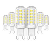 SCNNC Ampoule LED G9 Blanc Froid 6000K 5W 220V 450LM Equivalent 50W Halogène, Non-Dimmable 360° Angle de Faisceau, Ampoule G9 LED pour Lampe en Cristal Lustre Chambre Salon Applique Murale, 6 Pièces