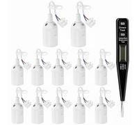 SCNNC Blanc Douille de Chantier Ampoule E27 avec Testeur de Phase, 4A 250V Max.60W Support d'ampoule avec Câble, E27 Douille de Rénovation pour Chantier Suspension Bâtiment, 12 Pièces