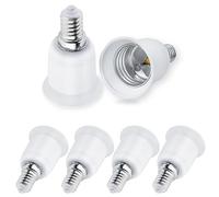 SCNNC E14 vers E27 Adaptateur de Douille, Convertisseur Douille E14 vers E27 pour Ampoule LED Incandescente Halogene Adaptateur Culot Douille, 6 Pièces