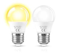 SCNNC G45 Ampoule LED avec Capteur Crépusculaire E27 5W Blanc Chaud 3000K, Automatique On/Off Ampoule Capteur Crépusculaire E27 pour l'extérieur Jardin Garage Couloir, Lot de 2