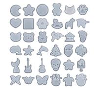 Scnvsi Lot de 36 moules en silicone en forme d'animaux en résine époxy pour bijoux, pendentifs, porte-clés, loisirs créatifs