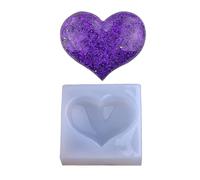 Scnvsi Moule en silicone 3D en forme de cœur en résine époxy pour porte-clés, pendentif, savon, bougie pour la fabrication de bijoux