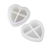 Scnvsi Moule en silicone 3D en forme de cœur pour résine époxy, boîte de rangement, outils de plâtre, fournitures de fabrication de fournitures antiadhésives