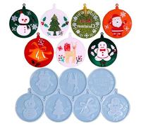 Scnvsi Moule en silicone pour décorations de sapin de Noël - Moules en silicone - Moules en résine - Fournitures d'artisanat de Noël