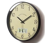 SCOAGE Horloge Murale numérique 30,5 cm avec Date, température et Heure, Beige