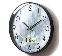 SCOAGE Horloge Murale numérique Blanche de 30,5 cm avec Date, température, Jour et Heure - Fonctionne avec Piles