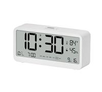 SCOAGE Réveil numérique double alarme grand écran LCD humidité/température/heure/date rétroéclairé fonction snooze luminosité réglable pour chambre à coucher, salon, bureau et salle d'étude