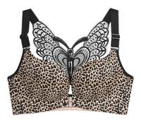 SCOCCA Femmes Grande Taille sans Armature Push Up Soutien-Gorge sans Couture Fermeture Avant Dentelle Papillon Beauté Dos Soutien-Gorge Quotidien Soutien Élevé