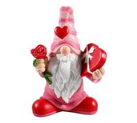 ScoheToung Nain de Saint-Valentin 18 x 13 cm Plus Grand - Cadeau de décoration de Saint-Valentin en résine Rose pour décoration de Table, Cadeaux de Saint-Valentin pour Lui