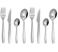 Scola Ménagère 24 pièces en acier inoxydable 24 pièces avec steak en acier inoxydable Ne passe pas au micro-ondes (Lot de 2)