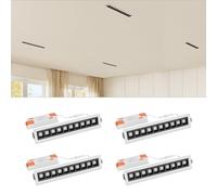 SCON Luminaires encastrés, 10W luminaire encastré à grille, angle de faisceau réglable, 3 températures de couleur, 3000-6500 K, adaptés au salon, à la cuisine et au couloir, lot de 4
