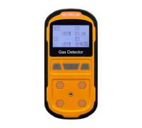 Scondaor Détecteur de Fuite de gaz pour H2S CO O2 et LEL, détecteur de gaz Portable avec alarmes audibles, visuelles et vibrantes, Moniteur de gaz Portable 4 en 1, écran LCD numérique (Orange)