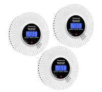 Scondaor Détecteur de Fumée et de Monoxyde de Carbone Combiné avec écran LCD et Batterie Pendant 10 Ans, Détecteur de Fumée et Capteur de Monoxyde de Carbone avec Test/Muet, Lot de 3