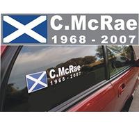 SCOOBY DESIGNS Lot de 2 Autocollants pour fenêtre arrière de Voiture Colin McRae Blanc