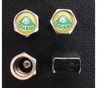Scooby Designs Lot de 4 bouchons anti-poussière pour valve de pneu Lotus Elise Exige Elan Jaune Vert