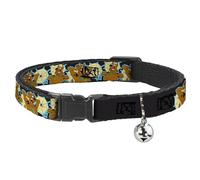 Scooby Doo Collier pour chat avec clochette Motif toile d'araignée effrayée Noir 21,6 à 30,5 cm Largeur 1,3 cm