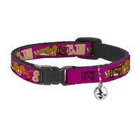 Scooby Doo Collier pour chat avec clochette, Scooby Doo On The Case Sniffing Pose Rose, 21,6 à 30,5 cm de large