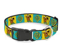 Scooby Doo Collier pour chien avec boucle en plastique Jaune Bleu 21,6 à 30,5 cm Largeur 1,3 cm