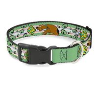 Scooby Doo Collier pour chien avec boucle en plastique Motif yeux de monstre Vert 28 à 41,5 cm Largeur 2,5 cm
