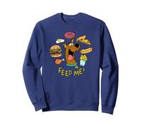 Scooby Doo Feed Me Sweatshirt, Unisexe pour Adultes, Bleu Marine, XXL