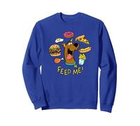 Scooby Doo Feed Me Sweatshirt, Unisexe pour Adultes, Bleu Royal, S