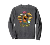 Scooby Doo Feed Me Sweatshirt, Unisexe pour Adultes, Chiné Foncé, XXL