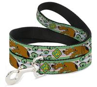 Scooby Doo Laisse pour animal domestique, laisse pour chien, posture de furie Scooby Doo et yeux de monstre, vert, 1,8 m de long et 2,5 cm de large