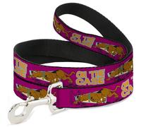 Scooby Doo Laisse pour chien Rose 1,8 m de long 2,5 cm de large
