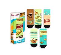 Scooby-Doo! Lot de 5 paires de chaussettes unisexes multicolores pour enfants | Motifs Scooby Snacks et Mystery Machine | À porter au quotidien | Chaussettes amusantes avec personnages