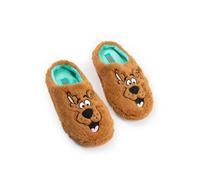Scooby-Doo! Pantoufles unisexes marron | Chaussons d'intérieur moelleux à l'effigie du personnage | Vêtements d'intérieur amusants pour adultes | Pantoufles confortables