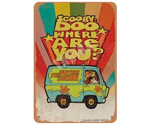 Scooby-Doo Plaque décorative en métal avec inscription « Where Are You » - Look vintage - 20,3 x 30,5 cm - Pour la maison, la cuisine, la salle de bain, la ferme, le jardin, le garage