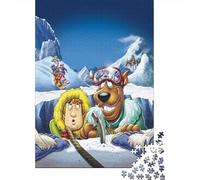 Scooby-Doo Puzzles en Bois 1000 Pièces Adultes Cadeaux d'anniversaire pour Jeu De Défi Familial Jeux Éducatifs Décoration Relaxation Et Sagesse 1000pcs (75x50cm)