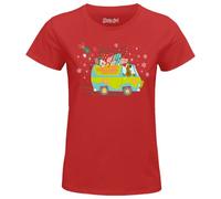 Scooby Doo « The Mystery Machine Winter » WOSCOOBTS025 T-Shirt Femme, Rouge, Taille XL