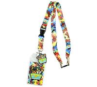 Scooby Doo tie dye Lanyard Keychain porte-ID Machine Mystère et charme en caoutchouc autocollant